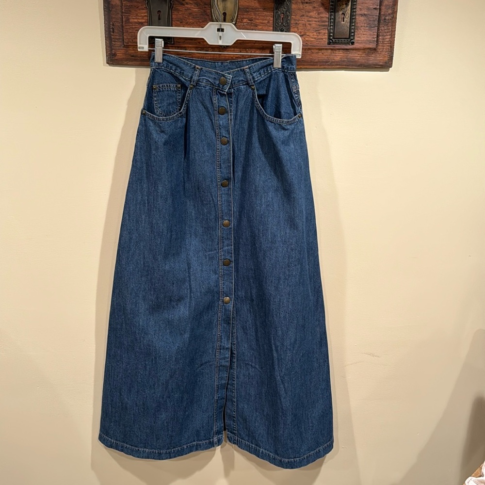 Faconnable Denim Maxi Skirt